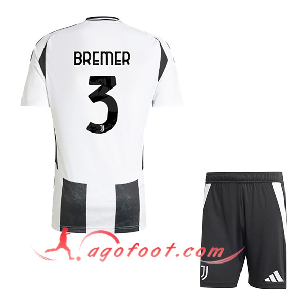 Maillot de Foot Juventus (BREMER #3) Enfants 2024/2025 Domicile