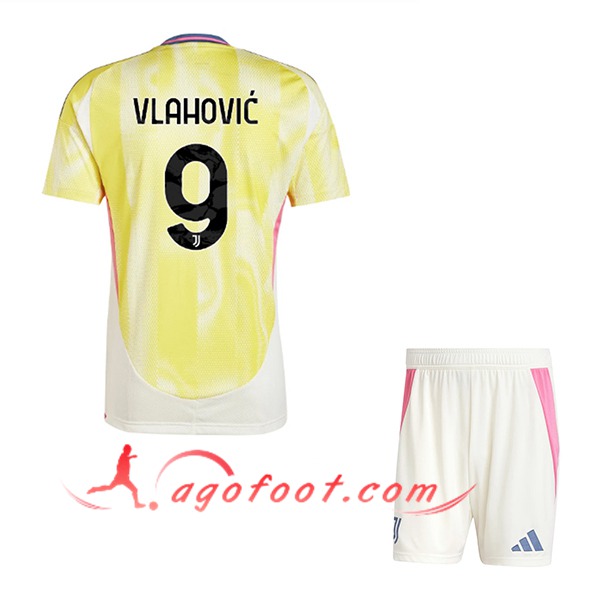 Maillot de Foot Juventus (VLAHOVIC #9) Enfants 2024/2025 Exterieur