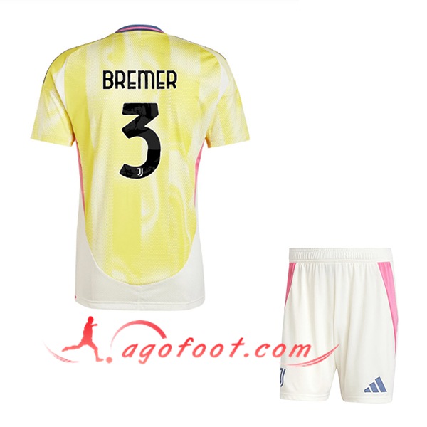 Maillot de Foot Juventus (BREMER #3) Enfants 2024/2025 Exterieur