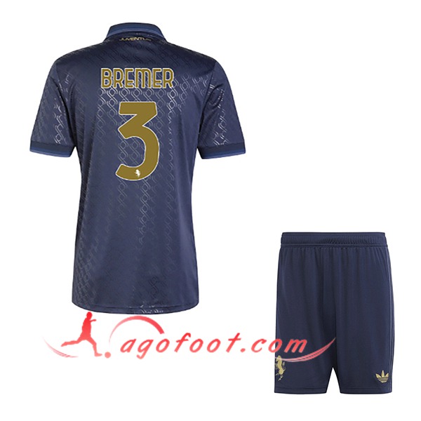 Maillot de Foot Juventus (BREMER #3) Enfants 2024/2025 Third