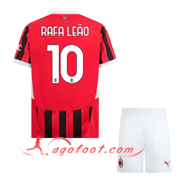 Maillot de Foot Milan AC (RAFAEL LEÃO #10) Enfants 2024/2025 Domicile