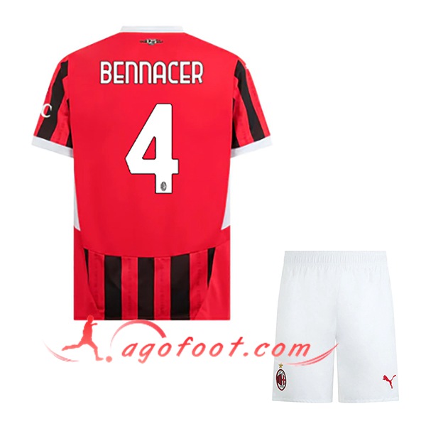 Maillot de Foot Milan AC (BENNACER #4) Enfants 2024/2025 Domicile