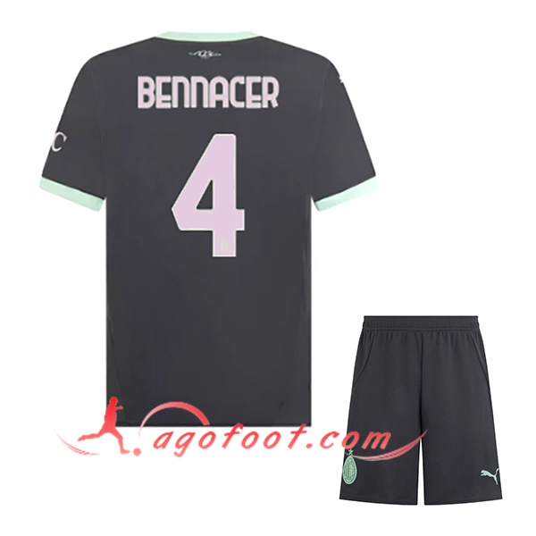 Maillot de Foot Milan AC (BENNACER #4) Enfants 2024/2025 Third
