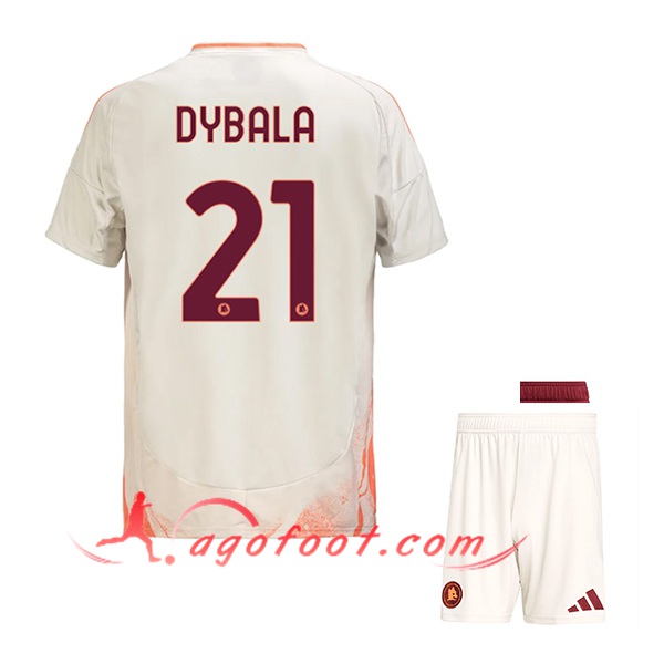 Maillot de Foot As Rome (DYBALA #21) Enfants 2024/2025 Exterieur