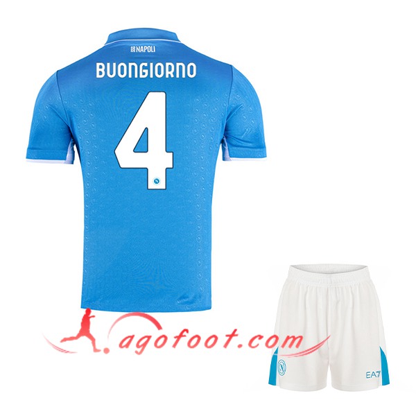Maillot de Foot SSC Naples (BUONGIORNO #4) Enfants 2024/2025 Domicile