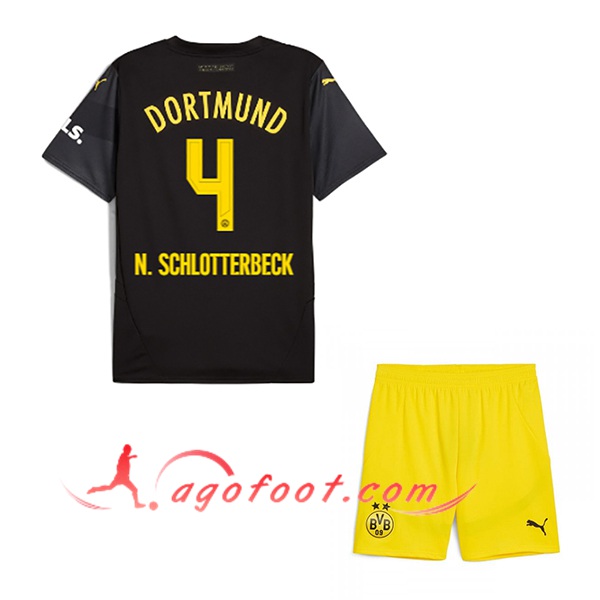 Maillot de Foot Dortmund BVB (N.SCHLOTTERBECK #4) Enfants 2024/2025 Exterieur