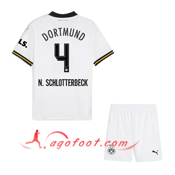 Maillot de Foot Dortmund BVB (N.SCHLOTTERBECK #4) Enfants 2024/2025 Third