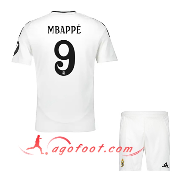 Maillot de Foot Real Madrid (Mbappé #9) Enfants 2024/2025 Domicile