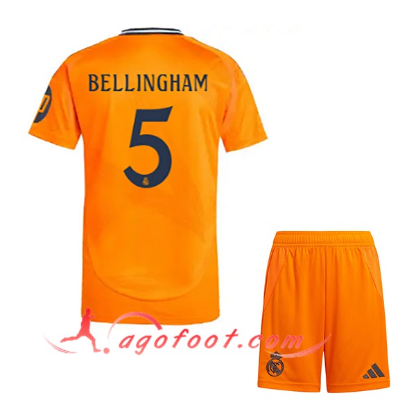Maillot de Foot Real Madrid (BELLINGHAM #5) Enfants 2024/2025 Exterieur