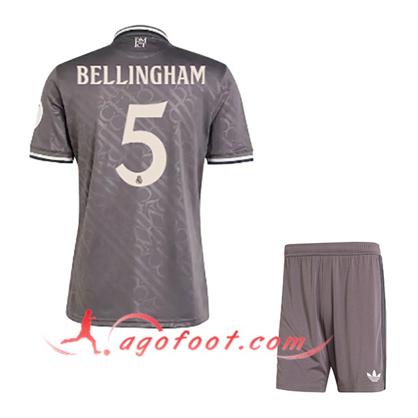 Maillot de Foot Real Madrid (BELLINGHAM #5) Enfants 2024/2025 Third