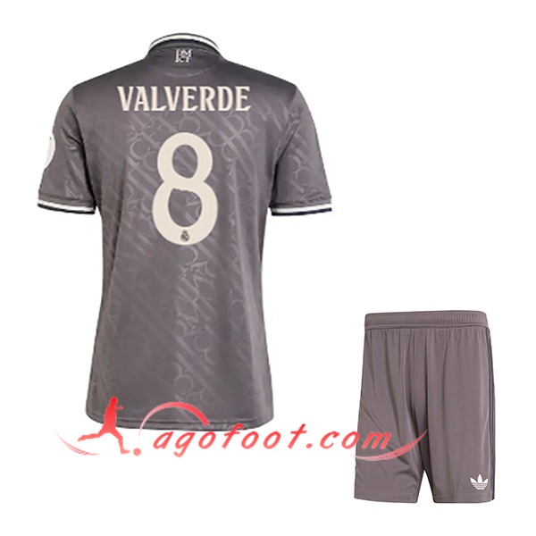 Maillot de Foot Real Madrid (VALVERDE #8) Enfants 2024/2025 Third