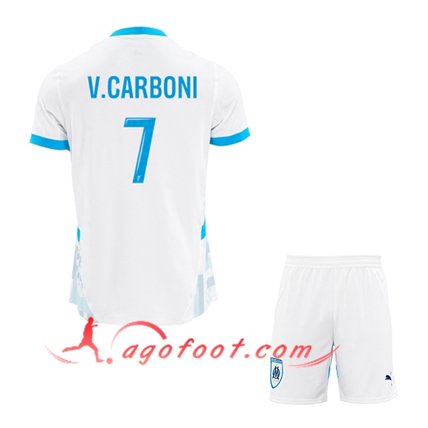 Maillot de Foot Marseille (V.CARBONI #7) Enfants 2024/2025 Domicile