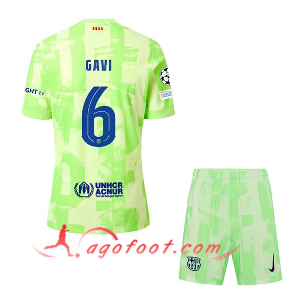 Maillot de Foot Barcelona (GAVI #6) Enfants 2024/2025 Third