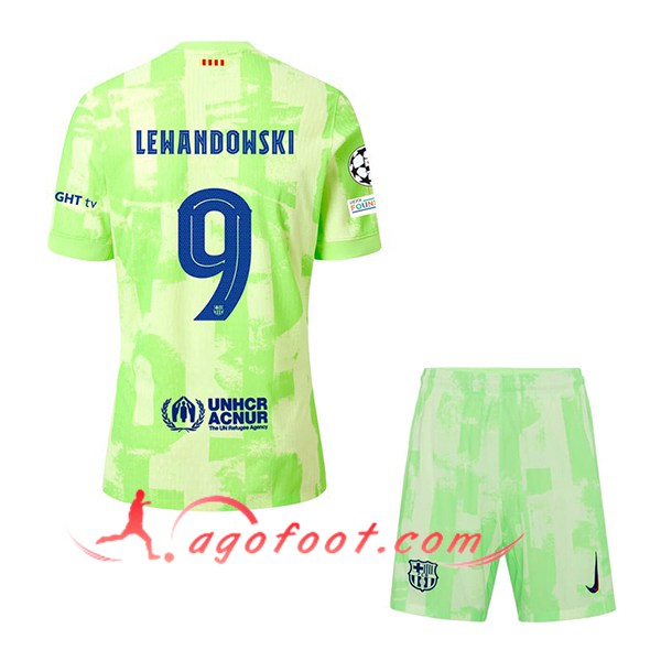 Maillot de Foot Barcelona (LEWANDOWSKI #9) Enfants 2024/2025 Third