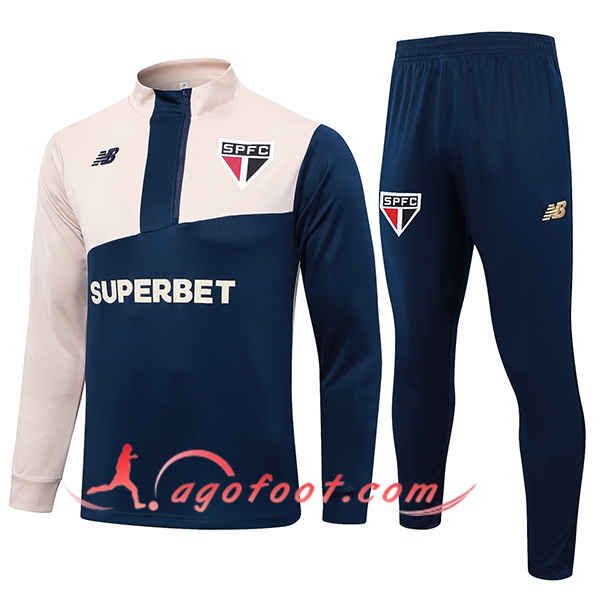 Ensemble Survetement de Foot Sao Paulo FC Bleu/Jaune 2024/2025