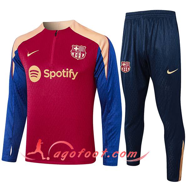 Ensemble Survetement de Foot FC Barcelone Rouge/Jaune/Bleu 2024/2025