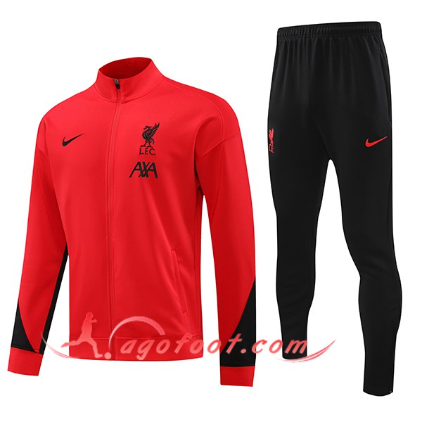 Ensemble Survetement Veste A Capuche FC Liverpool Rouge/Noir 2024/2025