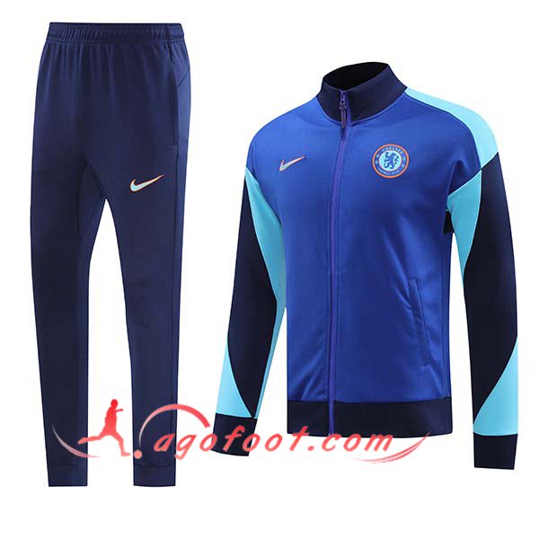 Ensemble Survetement Veste A Capuche FC Chelsea Bleu 2024/2025