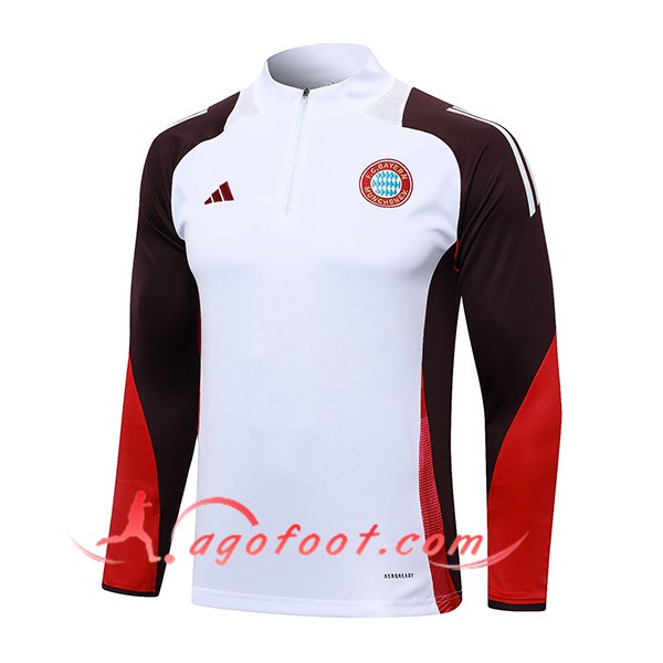 Sweatshirt Training Bayern Munich Blanc/Rouge 2024/2025