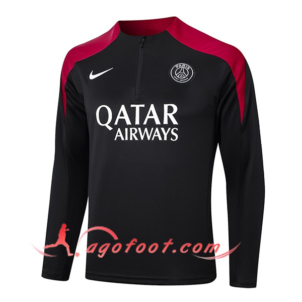 Sweatshirt Training PSG Noir/Rouge 2024/2025