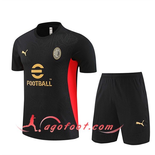 Ensemble Training T-Shirts Milan AC Noir/Rouge 2024/2025
