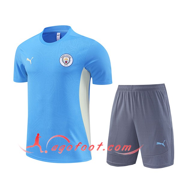 Ensemble Training T-Shirts Manchester City Bleu/Blanc 2024/2025