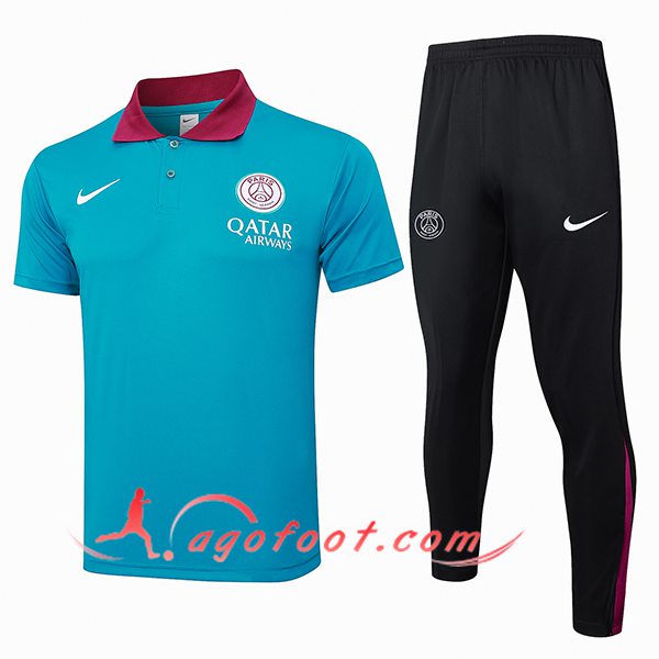 Ensemble Polo Foot PSG Bleu/Rouge 2024/2025