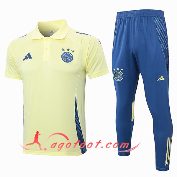Ensemble Polo Foot Ajax Jaune/Bleu 2024/2025