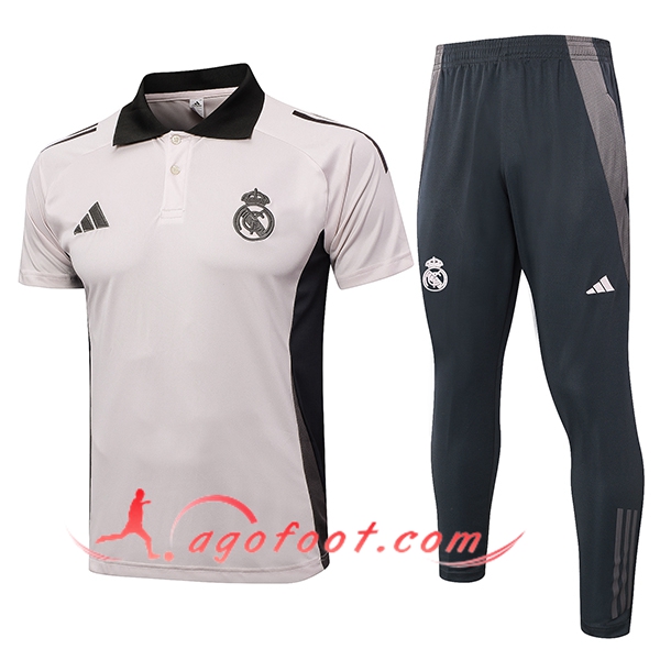 Ensemble Polo Foot Real Madrid Rose/Gris 2024/2025