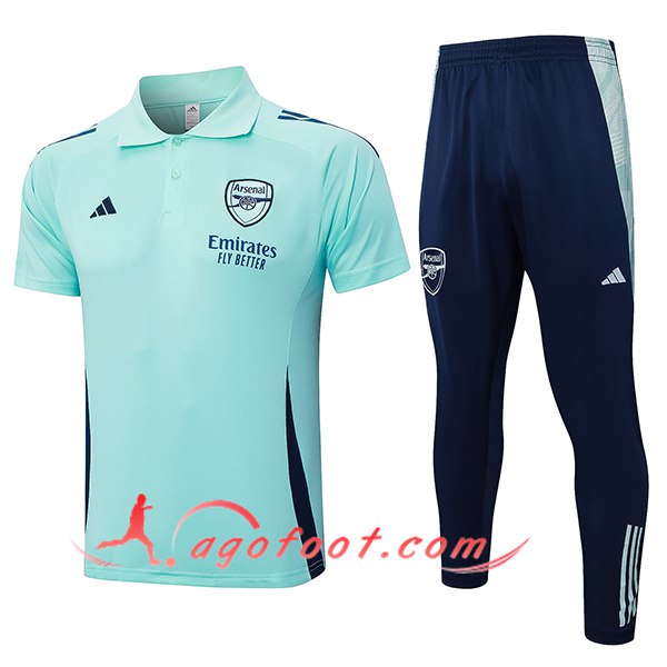 Ensemble Polo Foot Arsenal Vert/Bleu 2024/2025