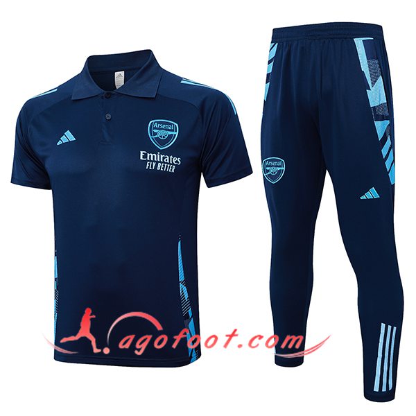 Ensemble Polo Foot Arsenal Bleu Royal 2024/2025