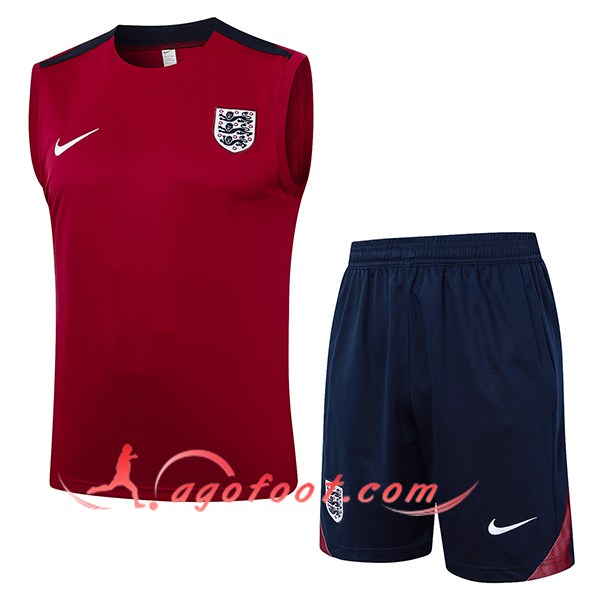 Ensemble Training Debardeur Angleterre Rouge/Noir 2024/2025 -02