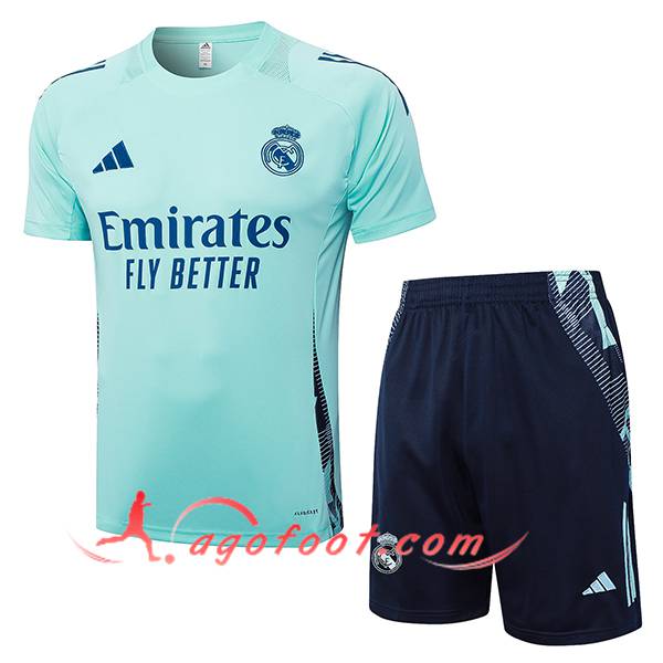 Ensemble Training T-Shirts Real Madrid Vert/Bleu 2024/2025