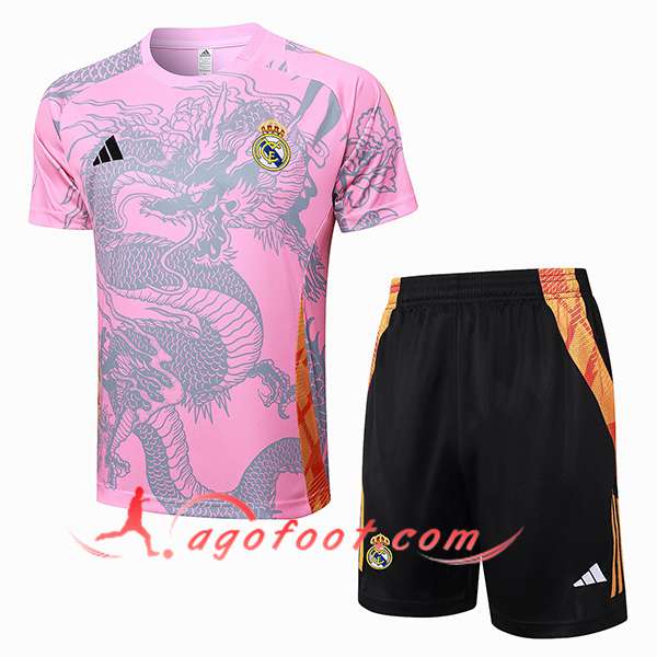 Ensemble Training T-Shirts Real Madrid Rose/Gris 2024/2025