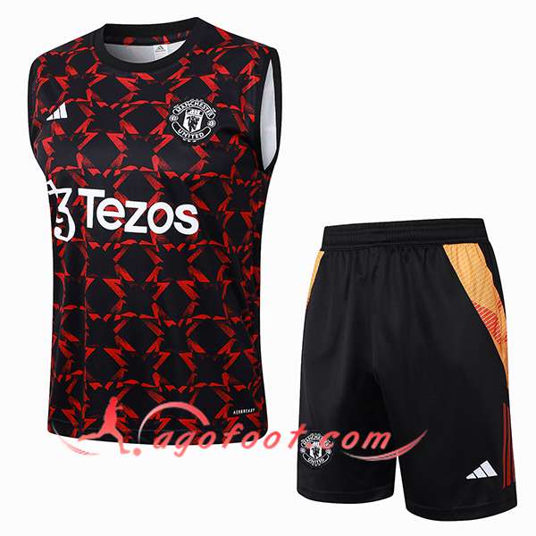 Ensemble Training Debardeur Manchester United Noir/Rouge 2024/2025