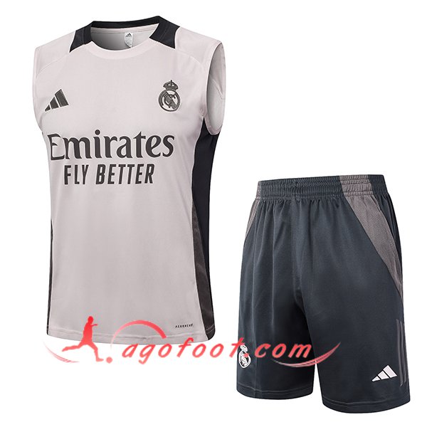 Ensemble Training Debardeur Real Madrid Rose/Gris 2024/2025 -02