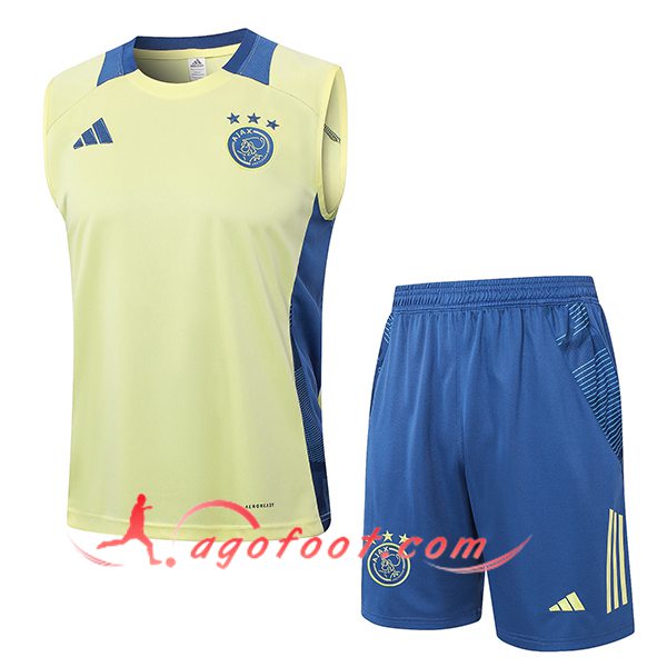 Ensemble Training Debardeur Ajax Jaune/Bleu 2024/2025