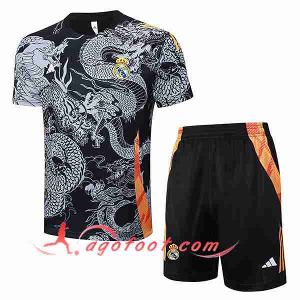 Ensemble Training T-Shirts Real Madrid Noir/Gris 2024/2025
