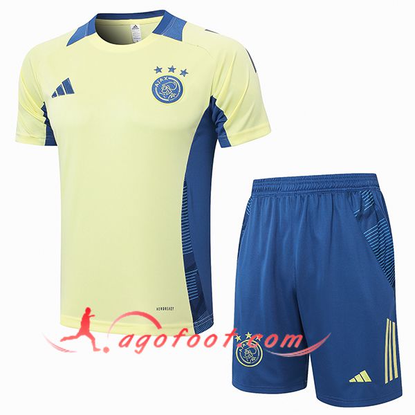 Ensemble Training T-Shirts Ajax Jaune/Bleu 2024/2025
