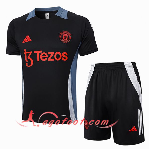 Ensemble Training T-Shirts Manchester United Noir/Gris/Blanc 2024/2025