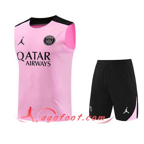 Ensemble Training Debardeur PSG Rose/Noir 2024/2025