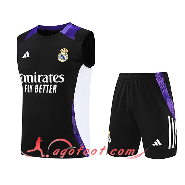 Ensemble Training Debardeur Real Madrid Noir/Pourpre/Blanc 2024/2025