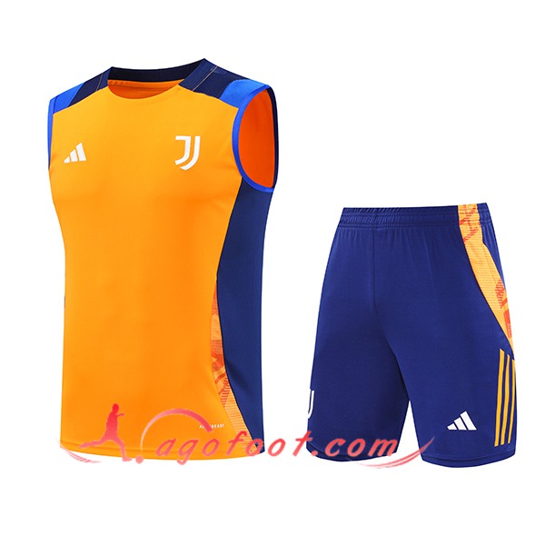 Ensemble Training Debardeur Juventus Orange/Bleu 2024/2025