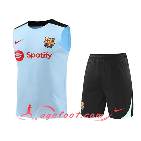 Ensemble Training Debardeur FC Barcelone Bleu/Noir 2024/2025