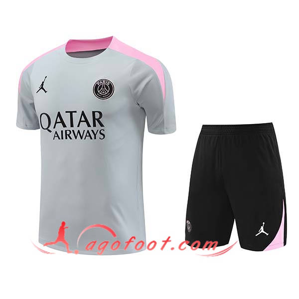 Ensemble Training T-Shirts PSG Gris/Rose 2024/2025