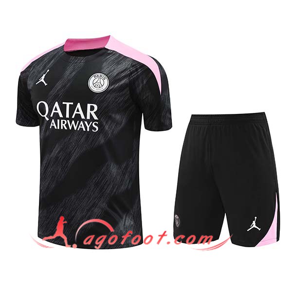 Ensemble Training T-Shirts PSG Noir/Rose 2024/2025