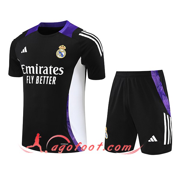 Ensemble Training T-Shirts Real Madrid Noir/Pourpre/Blanc 2024/2025