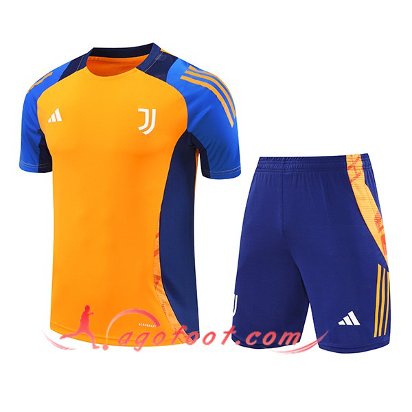 Ensemble Training T-Shirts Juventus Orange/Bleu 2024/2025 -03