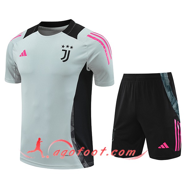 Ensemble Training T-Shirts Juventus Gris/Noir 2024/2025
