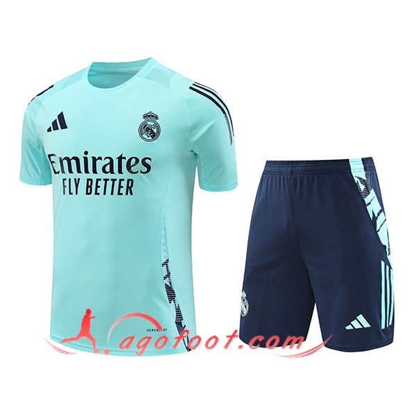 Ensemble Training T-Shirts Real Madrid Vert/Bleu 2024/2025